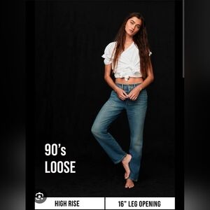 Lucky Brand High Rise 90's Loose Button Up Straight Leg Jeans